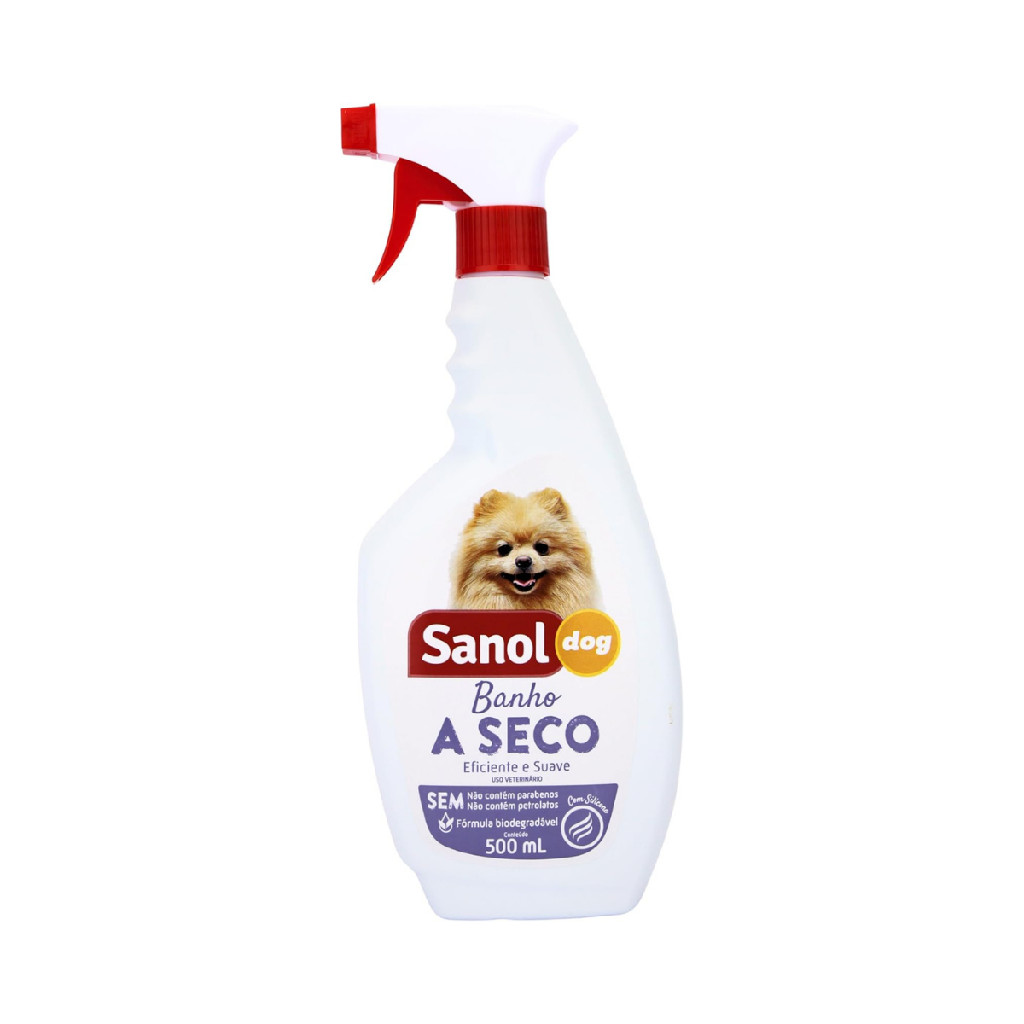 Banho A Seco Cães Gatos Sanol Dog 500ml - Pets