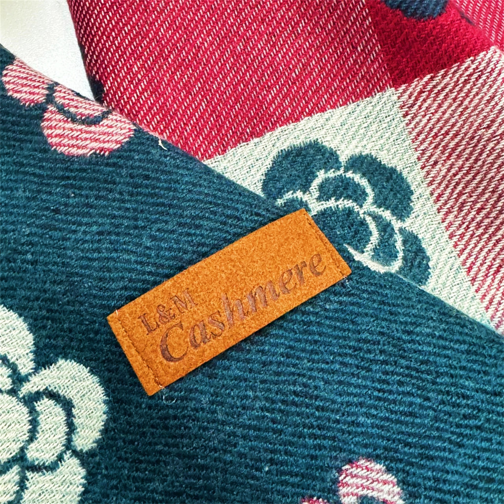 【100%Caxemira Cachecol 300g】Cachecol grosso quente de inverno/lenço de caxemira versátil estampado de cor dupla feminino — imagem 2 de 2