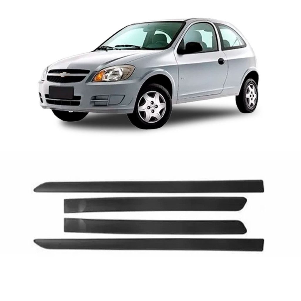 Friso Lateral Celta Prisma 2 Portas 2006 2007 2008 2009 2010 2011 2012 Preto