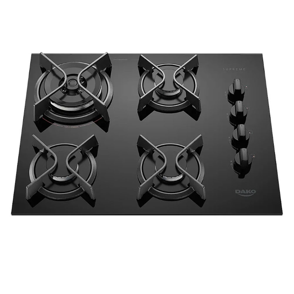 Cooktop Supreme 4 Bocas com Mesa de Vidro e Tripla Chama Dako em Oferta na Shopee