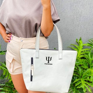 Bolsa Shopper Nylon PSICOLOGIA de Ombro Clean Esportiva Academia Bags Gym Masculino Feminino Ziper Vertical Resistente em Oferta na Shopee