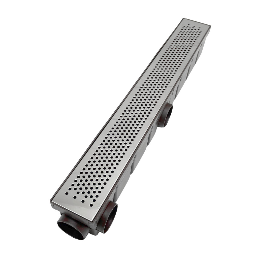 Ralo Linear Quintal Varanda 6x50 Bolinha Cocho Marrom