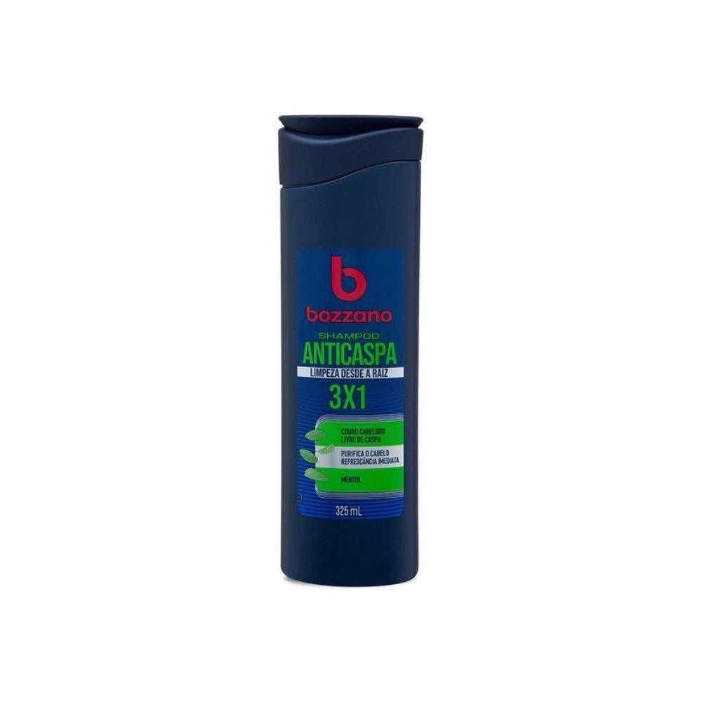 Shampoo Anticaspa 3x1 Bozzano Mentol 325ml em Oferta na Shopee