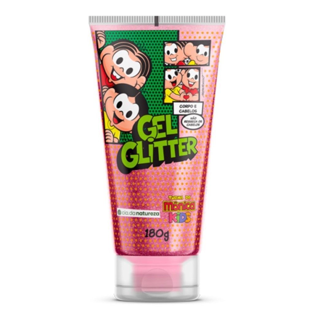 Gel Glitter Turma Da Mônica 180 g Cia da Natureza em Oferta na Shopee