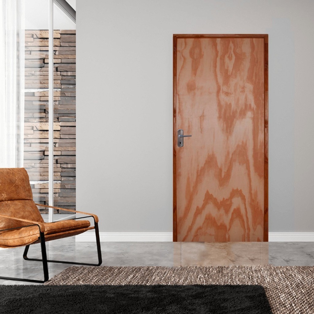 Kit Porta de Madeira 210x80cm Batente 11cm Fechadura Alavanca Rodam Abertura Esquerda em Oferta na Shopee