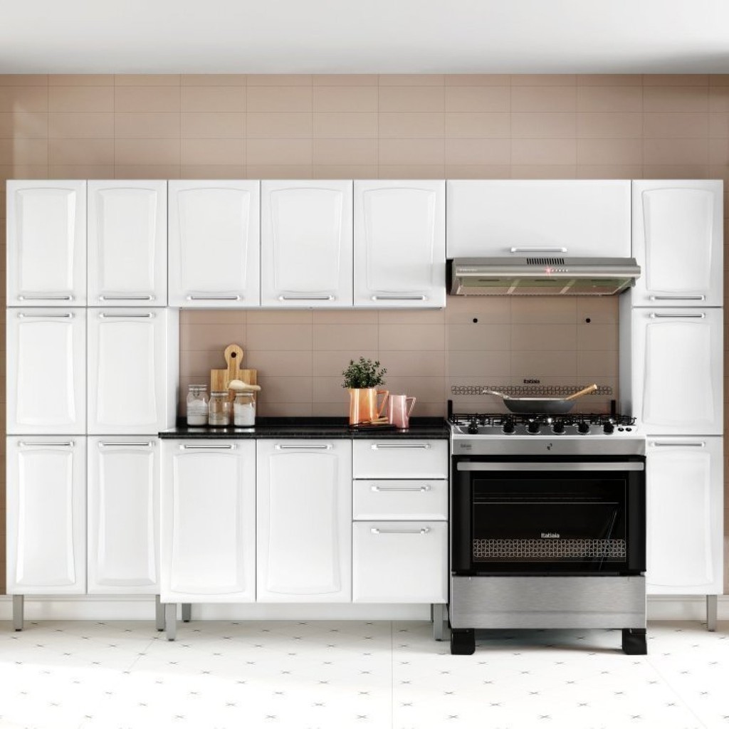 Cozinha Completa Modulada 5 Peças 16 Portas 2 Gavetas Tarsila Itatiaia Branco