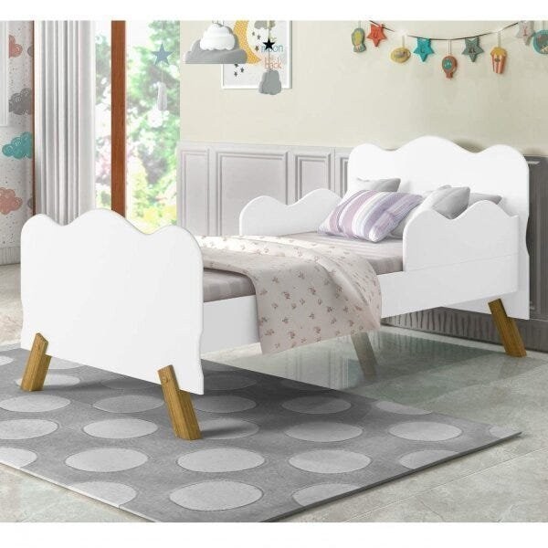 Mini Cama Infantil com Proteção Lateral Branco