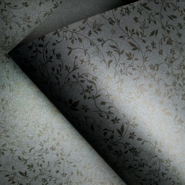 Papel Floral 03 - Pérola Negra com Preto - A4 - 180g/m² - 10 Folhas em Oferta na Shopee
