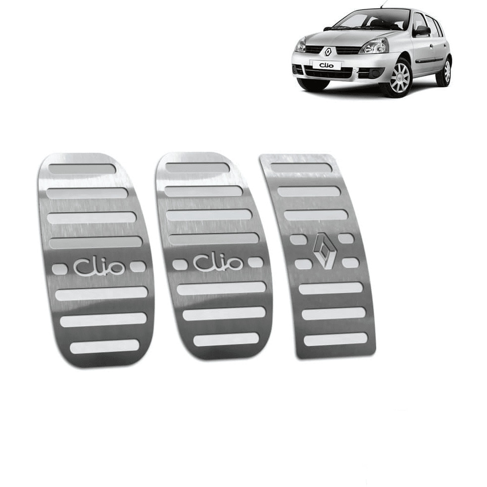 Pedaleira Clio 00/12 Manual Aço Inox - Não fura o pedal em Oferta na Shopee