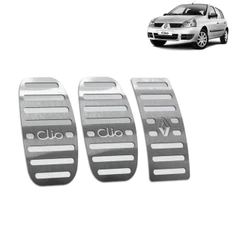 Pedaleira Clio 00/12 Manual Aço Inox - Não fura o pedal