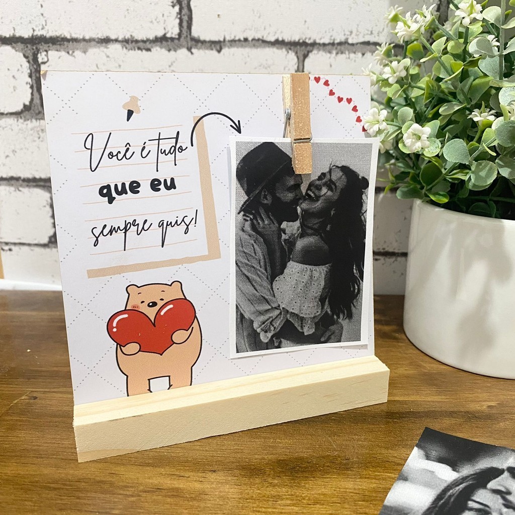 PORTA RETRATO NAMORADOS FOTO POLAROIDE DIA DOS NAMORADOS DECORAÇAO DE MESA - PORTA RETRATO URSINHO