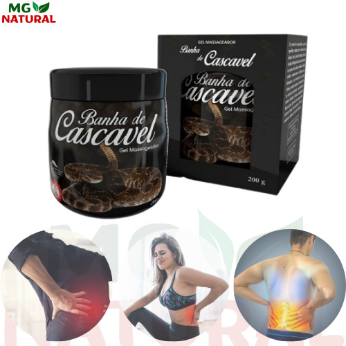 Kit 3 Gel Banha/Manteiga De Cascavel Pomada Massageadora 200g - Alivio de Dores Musculares em Oferta na Shopee
