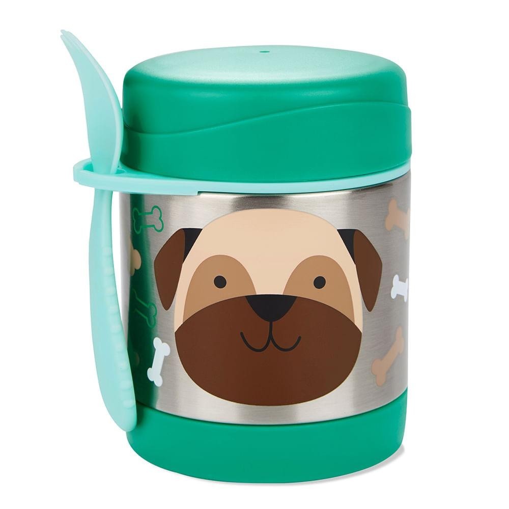 Pote Térmico com Talher Zoo Cachorro Pug Skip Hop em Oferta na Shopee
