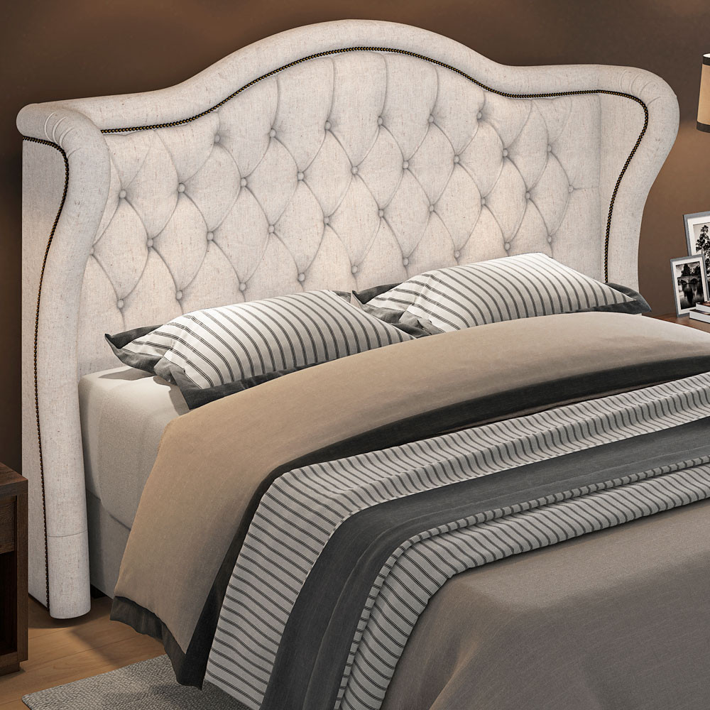 Cabeceira Cama Box Casal King 195 cm P05 Lisboa Linho Cru - Lyam Decor em Oferta na Shopee