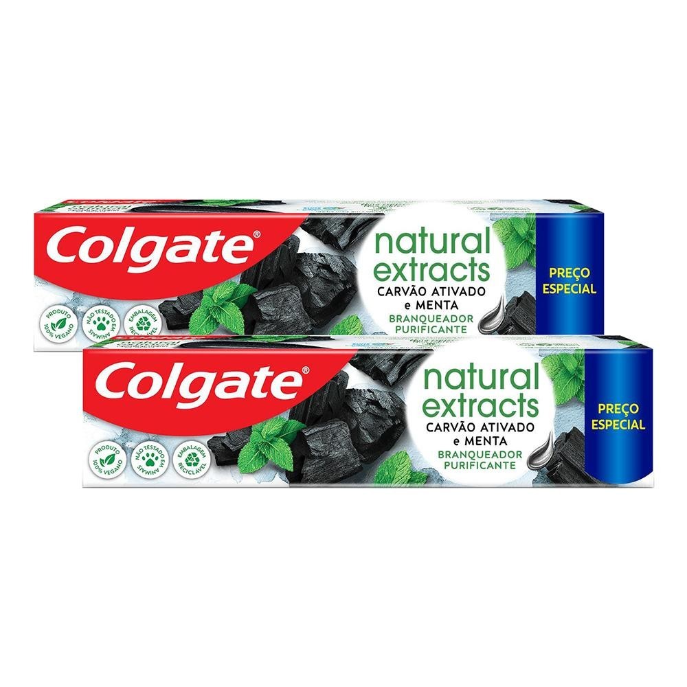 Kit 2 Creme Dental Colgate Extracts Carvão Ativado e Menta 140g - Health