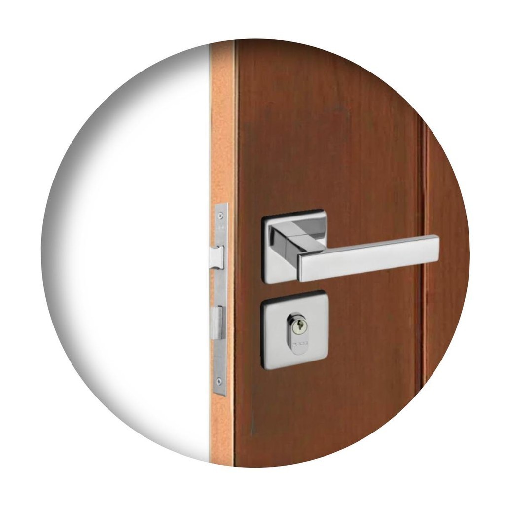 Fechadura Para Porta Externa Roseta Concept 408 Cromada Pado 40mm - Home & Living