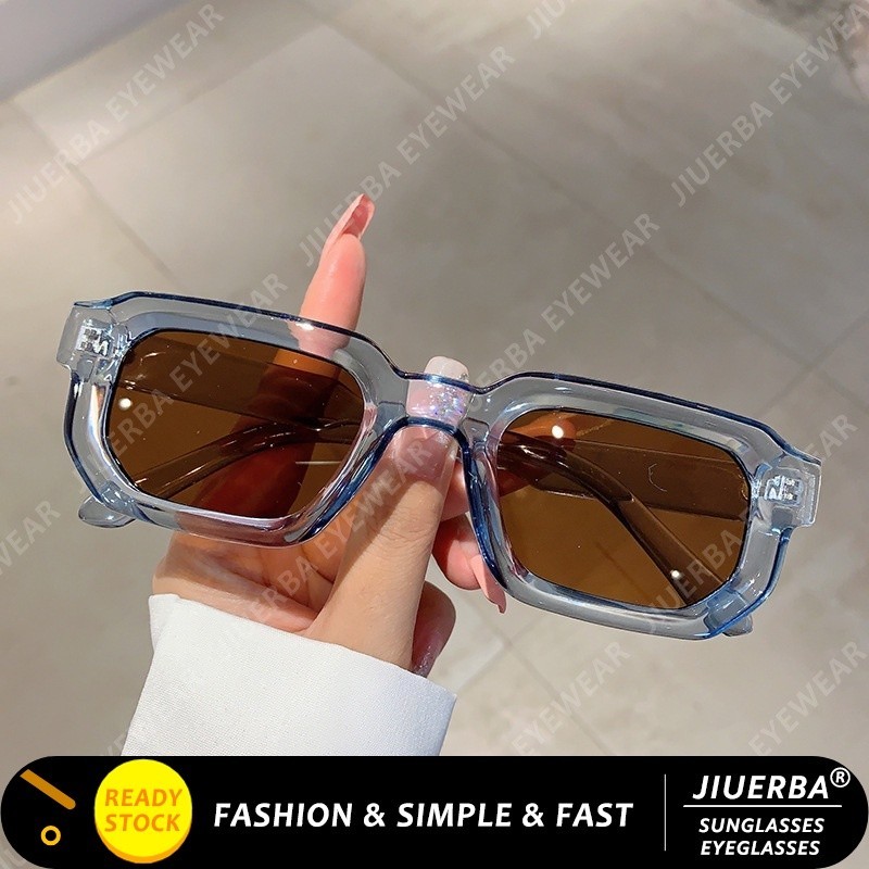 (JIUERBA) Óculos De Sol De Armação Pequena Quadrada Western Vintage Colorful Shade