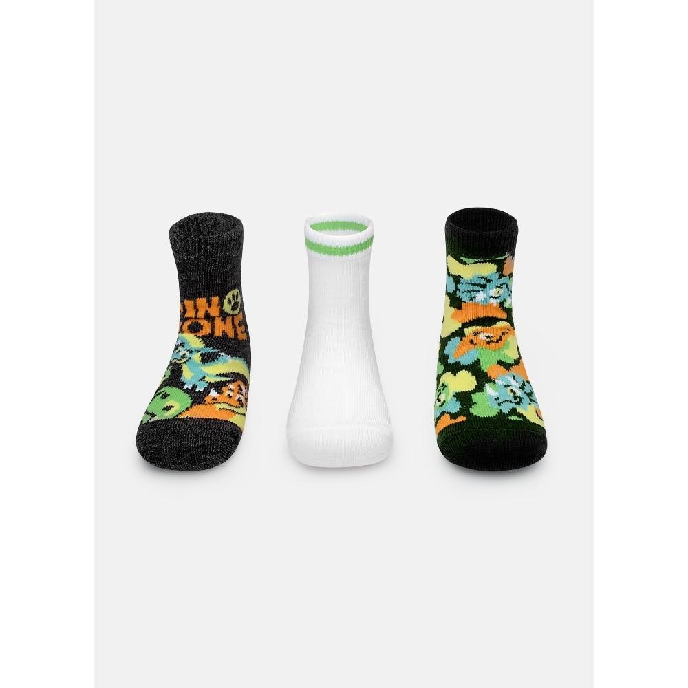 Kit com 3 meias Bebê Menino Dino Trio - Puket em Oferta na Shopee