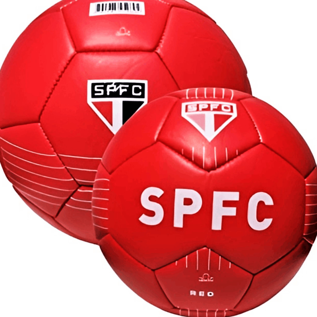 Bola de Futebol Grande São Paulo Vermelha Futebol Clube Tamanho Oficial