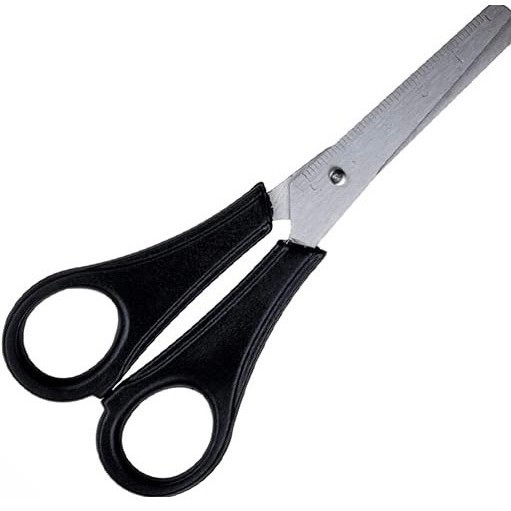 Kit 2 Tesouras Escolar Cabo Preto Infantil 13cm Sem Ponta Masterprint