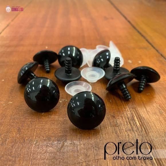 Olho Plástico Preto com Trava de Segurança