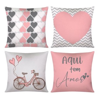 Kit 4 Capas De Almofada Decorativa Estampa Modernas 45x45