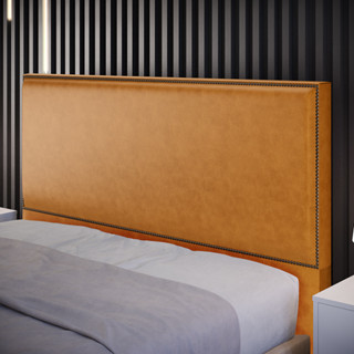 Cabeceira Cama Box Casal Com Tachas 140 cm Vicenza L02 Couríssimo Whisky - Lyam Decor em Oferta na Shopee