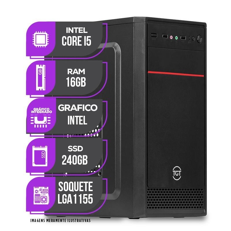 PC CPU Mancer, Intel Core I5, 16GB De Memória Ram, SSD 240GB