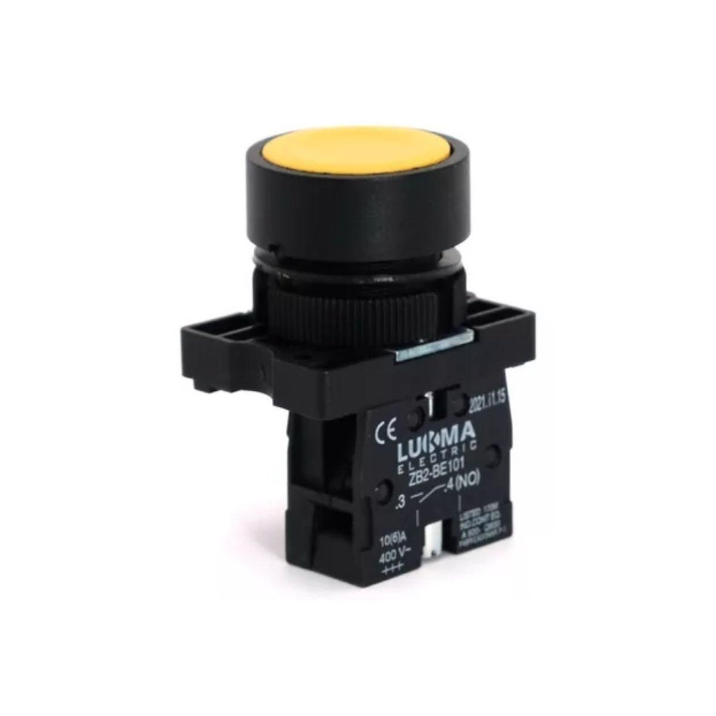 Botão Lukma Lk2 - Ea51 Amarelo Pulsante 1Na