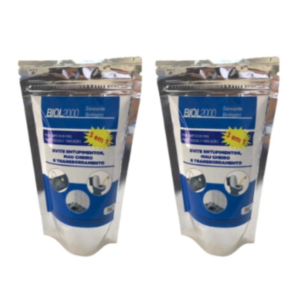 Kit 2un Biol 2000 100g - Limpa Fossa, Caixa De Gordura E Ralos