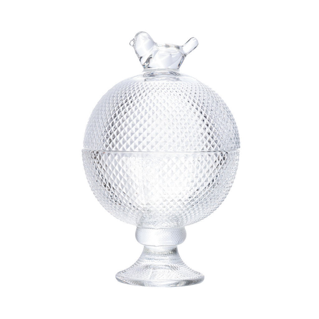 POTICHE DE CRISTAL  COM PE BIRD 13CM - WOLFF