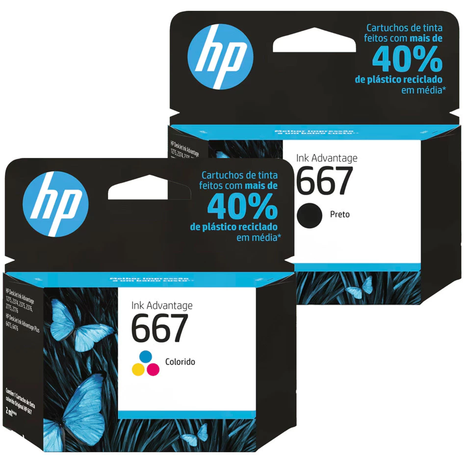 Cartuchos HP 667 Original Preto 3YM79AB + Color 3YM78AL