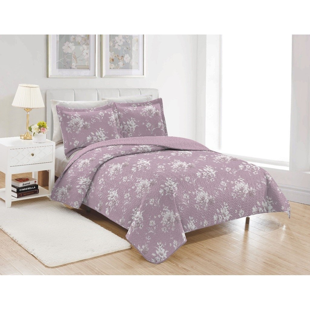 Kit Colcha Boutis Cobre leito Bett Design King 3 peças Percal de Microfibra Estampas Modernas