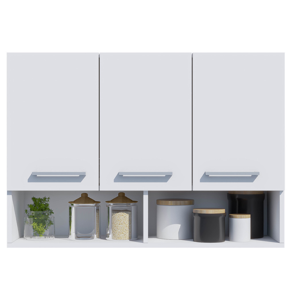 Armário Organizador Aéreo 3 Portas Cozinha Lavanderia - Home & Living