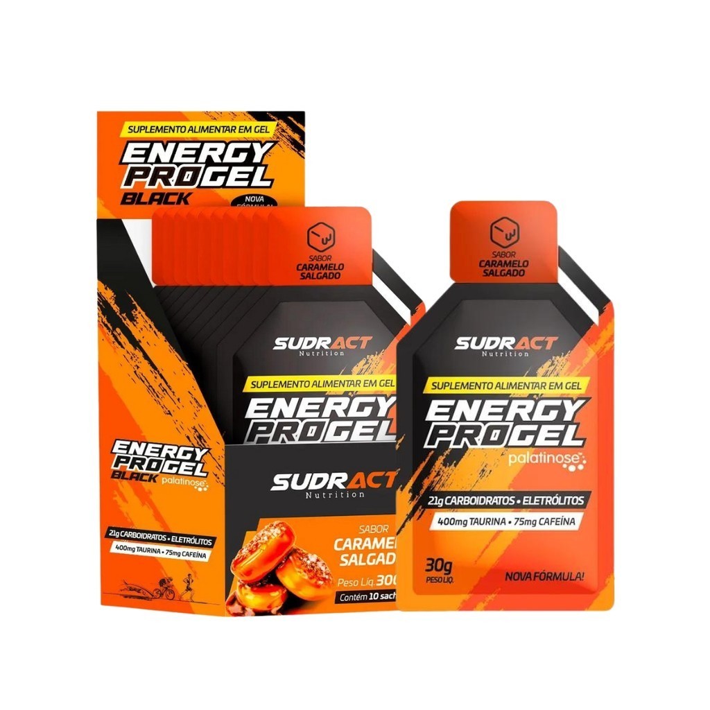 Energy Pro Black Gel de Carboidrato Caixa c/ 10 sachês Sudract Nutrition