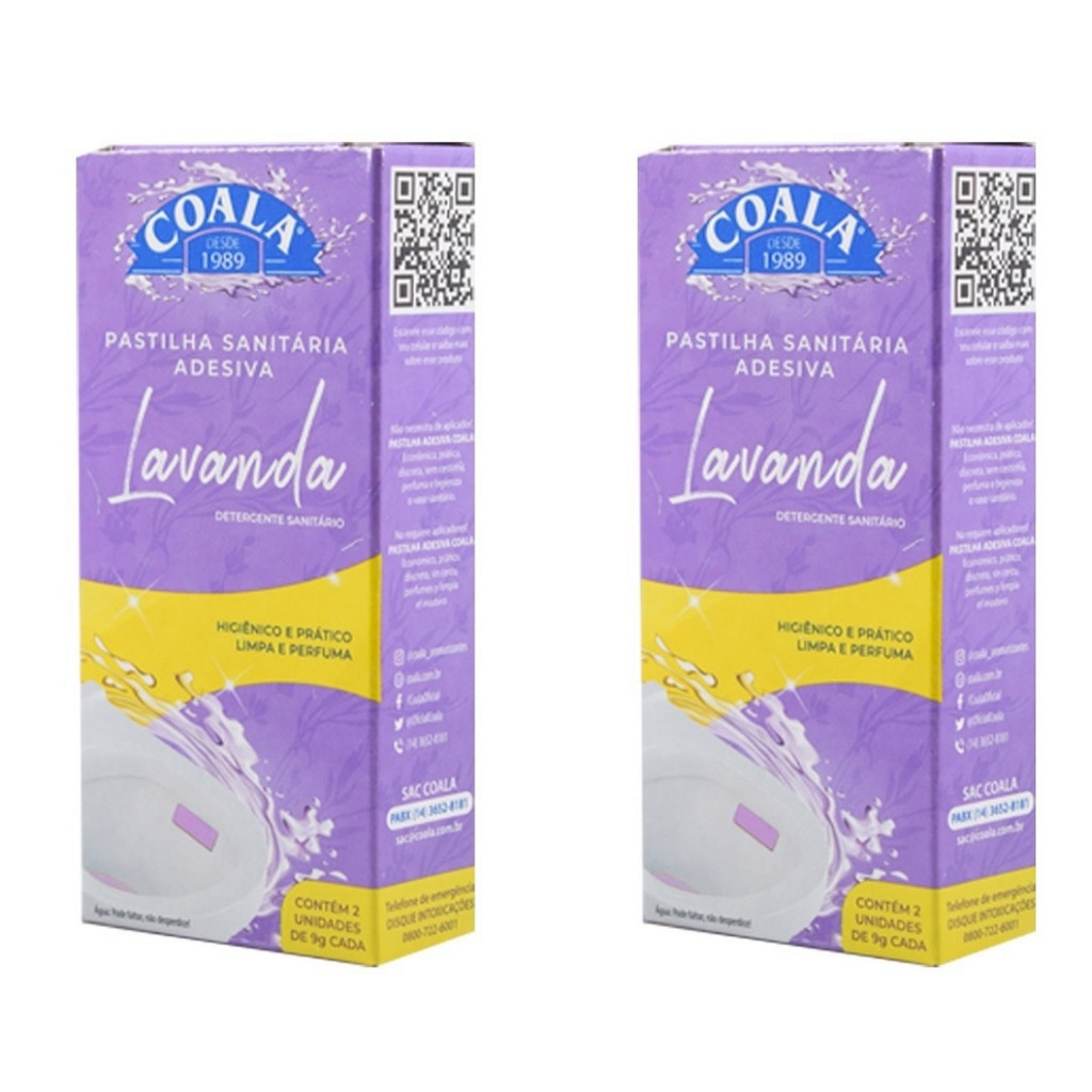 Kit 2 Coala Pastilha Sanitária Adesiva - Lavanda - CONTÉM 2 UNIDADES DE 9G CADA em Oferta na Shopee