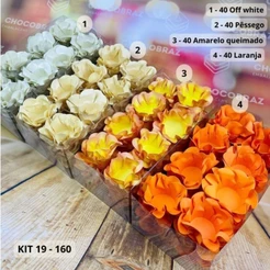 Kit 160 Forminhas para Doces Finos Pessego + Amarelo Queimado + Laranja + Off White (CHOCO)