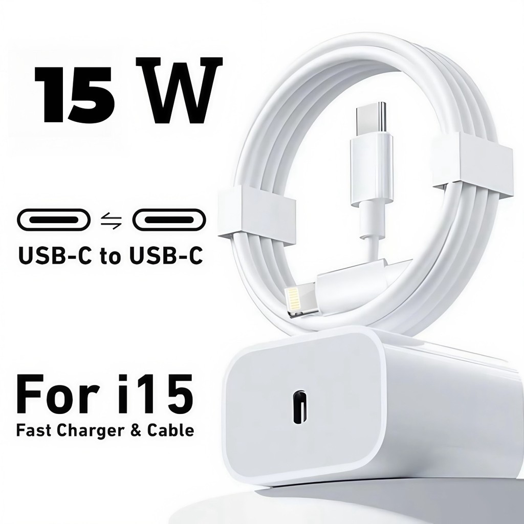 kit Base Fonte Carregador iPhone Apple Turbo USB-c 15w Carregamento Turbo Lightning
