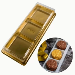 30 CAIXA PARA TRIO DE PÃO DE MEL - DOURADO BWB 14330 BWB EMBALAGEM (CHOCO)