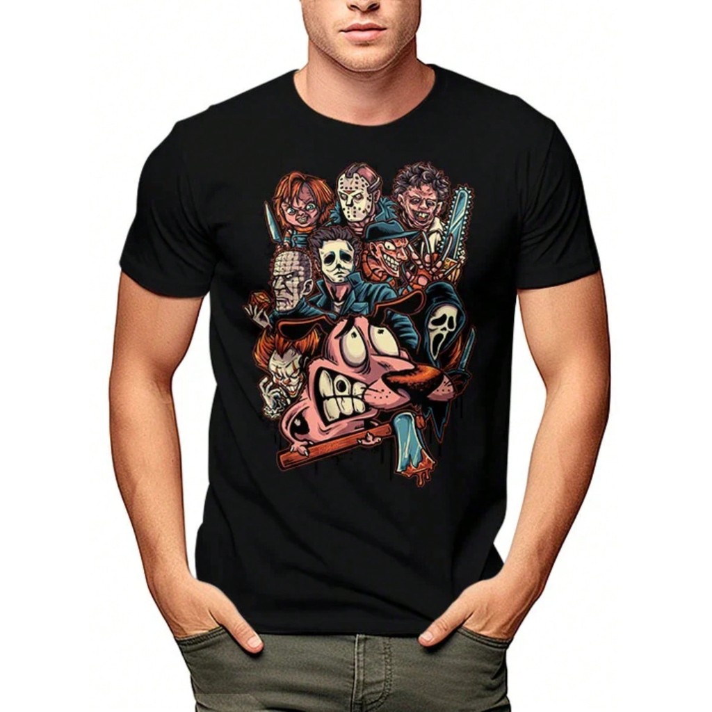 Camiseta Coragem o Cão Covarde Desenho Série Filme Blusa Camisa Unissex 100% Algodão Lançamento Envio em Oferta na Shopee