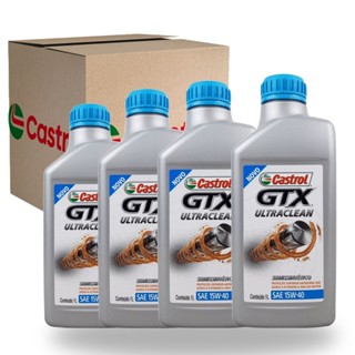 Kit 4 Oleos Lubrificante GTX 15w40 Semisintético SAE Original Castrol em Oferta na Shopee