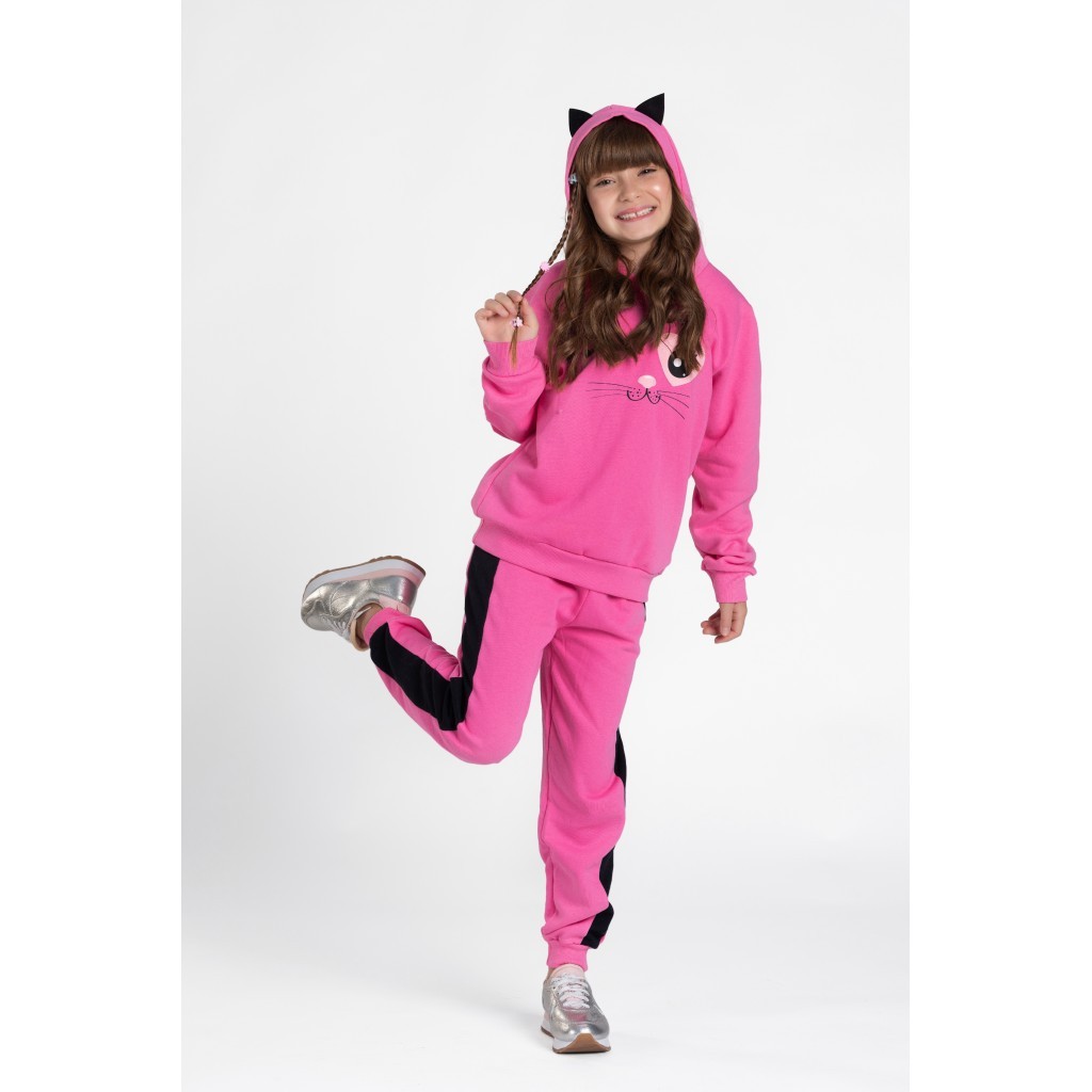 Conjunto Feminino Infantil Orelinha Gatinho em Oferta na Shopee