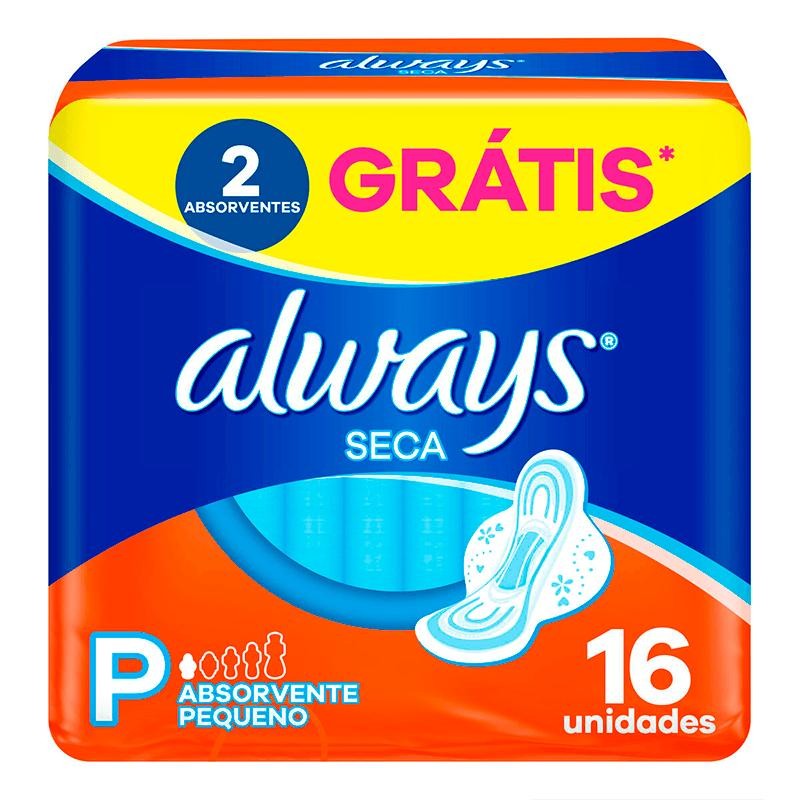 Absorvente Always Seca Com Abas Tamanho P 16 Unidades em Oferta na Shopee