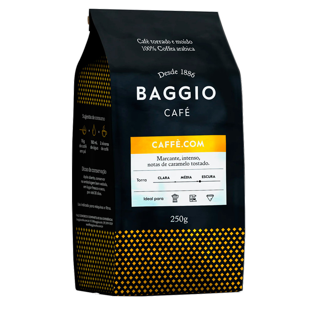 CAFFE BAGGIO TORRADO E MOÍDO PREMIUM CAFFÈ.COM 250G