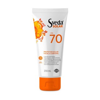 Protetor Solar Facial e Corporal Sveda Solar FPS70 200ml em Oferta na Shopee