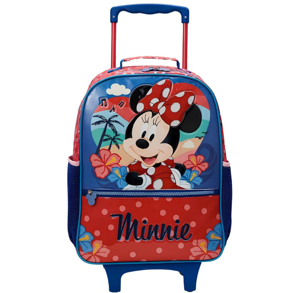 Mochila de Rodinhas Infantil Pequena Creche Passeio Meninas Minnie Tropical Disney 13201 - Xeryus
