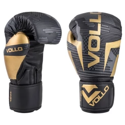 Luva de Boxe Muay Thai Kickboxing Training 12oz Preta, Cinza e Dourada Vollo