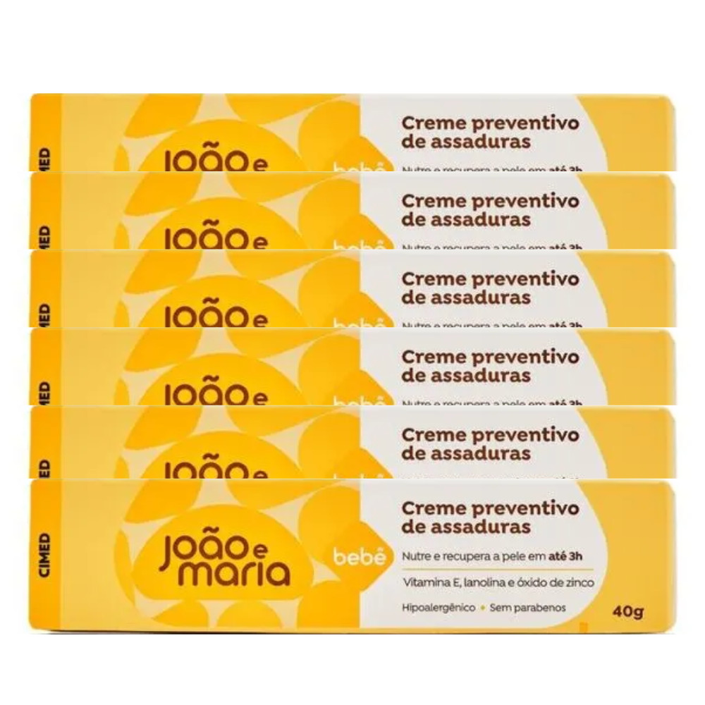 KIT C/ 6UN CREME PARA ASSADURA DE BEBE JOAO E MARIA CIMED 40G