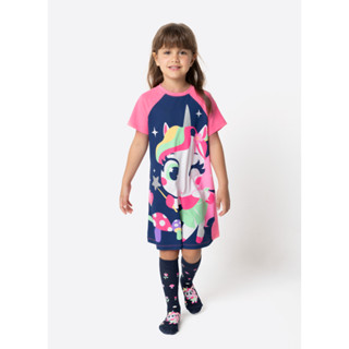Camisola Manga Curta Menina Unicórnio Encantado - Puket em Oferta na Shopee