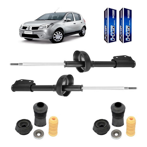 Par Amortecedor Dianteiro Nakata + Kit Logan 2008 2009 2010 A 2013 Sandero 2007 2008 2009 A 2013 - Spare Parts and Accessories for Vehicles